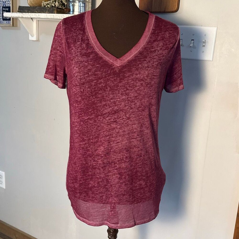 Victoria’s Secret‎ pink burnout t shirt women’s size XS y2k burgandy sheer soft